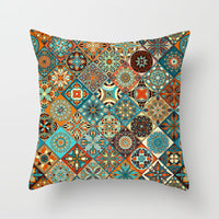 HKM-420243 Mandala Print Super Soft Peach Skin Sofa Pillowcase – 44cm x 44cm