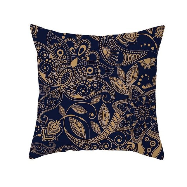 HKM-420243 Mandala Print Super Soft Peach Skin Sofa Pillowcase – 44cm x 44cm