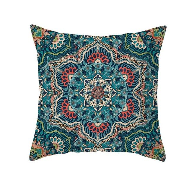 HKM-420243 Mandala Print Super Soft Peach Skin Sofa Pillowcase – 44cm x 44cm