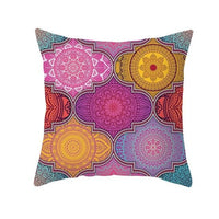 HKM-420243 Mandala Print Super Soft Peach Skin Sofa Pillowcase – 44cm x 44cm