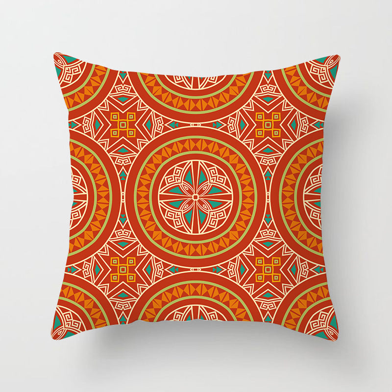 HKM-420243 Mandala Print Super Soft Peach Skin Sofa Pillowcase – 44cm x 44cm