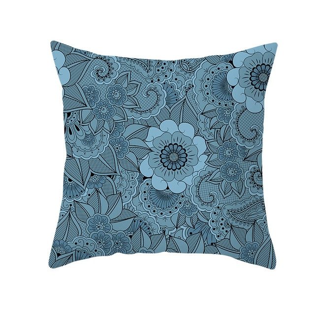 HKM-420243 Mandala Print Super Soft Peach Skin Sofa Pillowcase – 44cm x 44cm