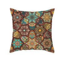 HKM-420243 Mandala Print Super Soft Peach Skin Sofa Pillowcase – 44cm x 44cm