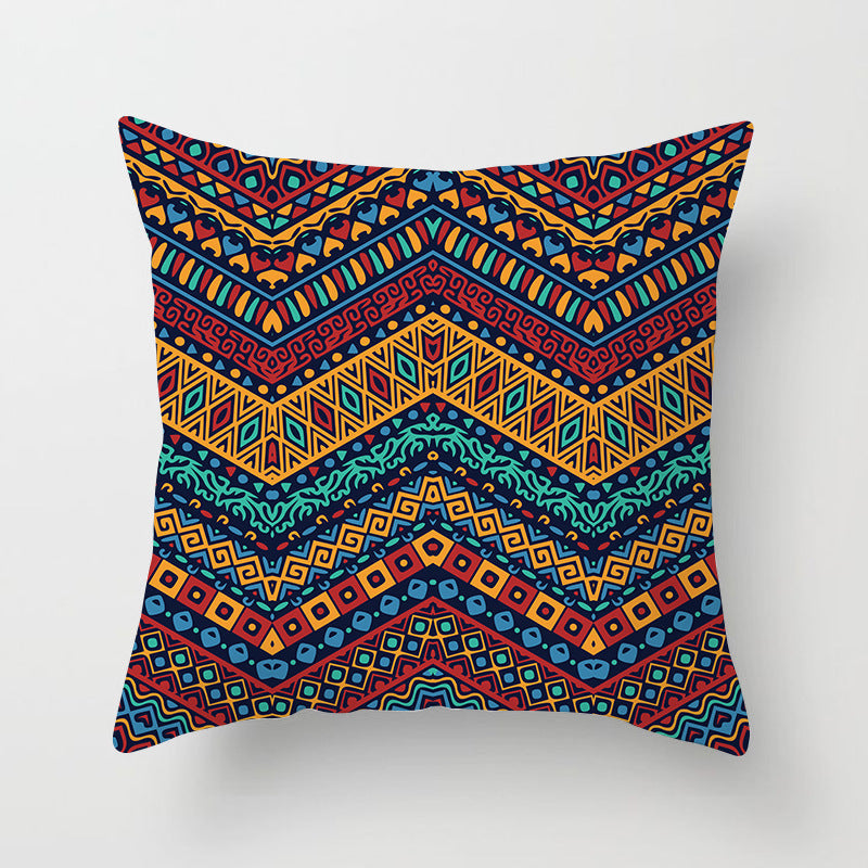 HKM-420243 Mandala Print Super Soft Peach Skin Sofa Pillowcase – 44cm x 44cm