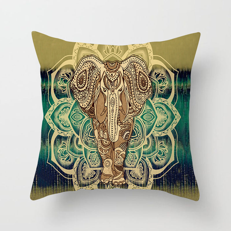 HKM-420243 Mandala Print Super Soft Peach Skin Sofa Pillowcase – 44cm x 44cm