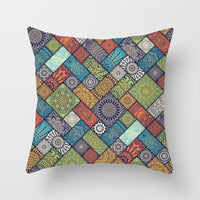 HKM-420243 Mandala Print Super Soft Peach Skin Sofa Pillowcase – 44cm x 44cm