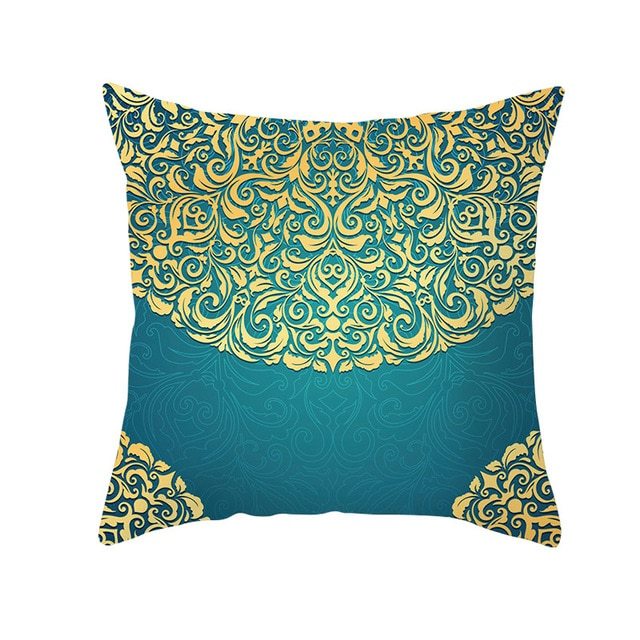 HKM-420243 Mandala Print Super Soft Peach Skin Sofa Pillowcase – 44cm x 44cm