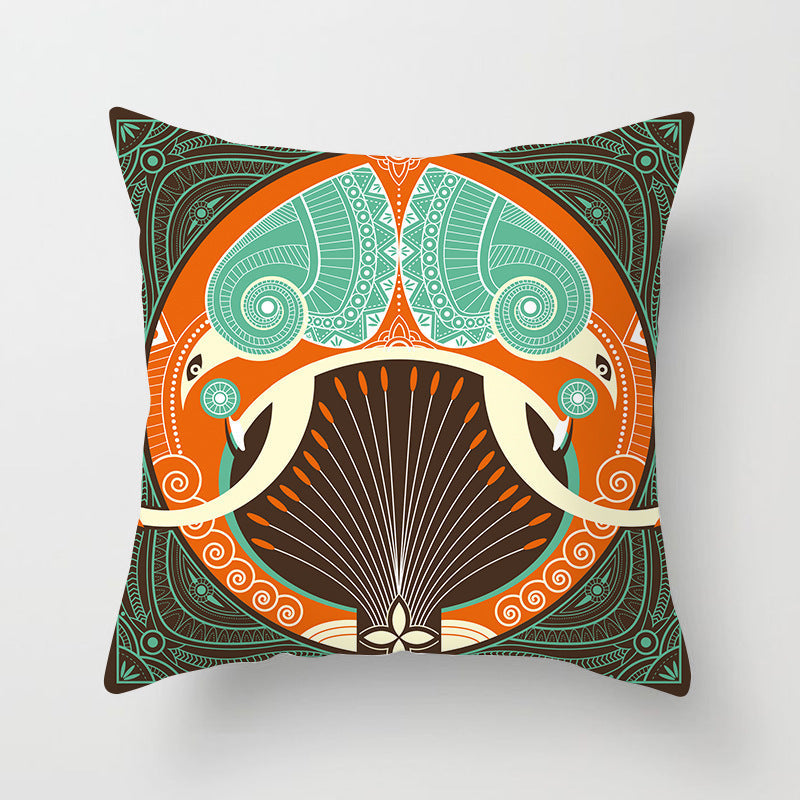 HKM-420243 Mandala Print Super Soft Peach Skin Sofa Pillowcase – 44cm x 44cm
