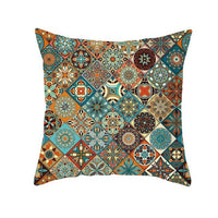 HKM-420243 Mandala Print Super Soft Peach Skin Sofa Pillowcase – 44cm x 44cm