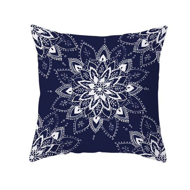 HKM-420243 Mandala Print Super Soft Peach Skin Sofa Pillowcase – 44cm x 44cm