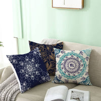 HKM-420243 Mandala Print Super Soft Peach Skin Sofa Pillowcase – 44cm x 44cm