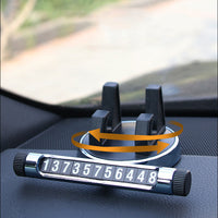 HKM-420243 Universal Multifunctional Car Phone Holder with Luminous Temporary Parking Number Plate, ABS & Silicone Material, Various Colors Available