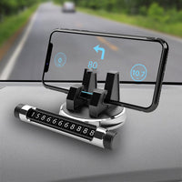 HKM-420243 Universal Multifunctional Car Phone Holder with Luminous Temporary Parking Number Plate, ABS & Silicone Material, Various Colors Available