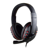 HKM-420243 Wired Gaming Headphones with Microphone, Heavy Bass and Soft Leather PU Ear Cushions - Compatible with PS4, Xbox One, and PC