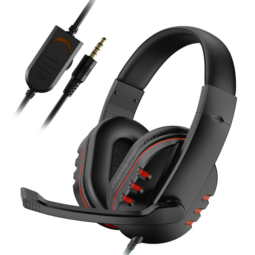HKM-420243 Wired Gaming Headphones with Microphone, Heavy Bass and Soft Leather PU Ear Cushions - Compatible with PS4, Xbox One, and PC