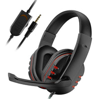 HKM-420243 Wired Gaming Headphones with Microphone, Heavy Bass and Soft Leather PU Ear Cushions - Compatible with PS4, Xbox One, and PC
