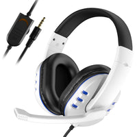 HKM-420243 Wired Gaming Headphones with Microphone, Heavy Bass and Soft Leather PU Ear Cushions - Compatible with PS4, Xbox One, and PC