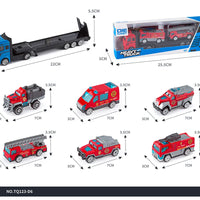 HKM-420435 3-Piece Diecast Racing Car Container Semi Trailer Truck Set - Emulation Metal Vehicles for Ages 2 and Up