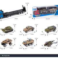 HKM-420435 3-Piece Diecast Racing Car Container Semi Trailer Truck Set - Emulation Metal Vehicles for Ages 2 and Up