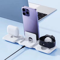 HKM-420435 3-in-1 Foldable Magnetic Wireless Charger for iPhone, Apple Watch, AirPods - Compact & Portable Design