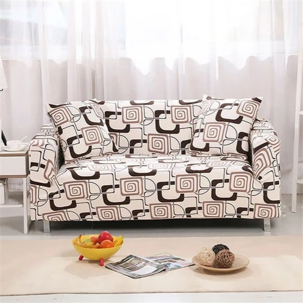 HKM-420563 Elegant Polyester Fiber Sofa Slipcover for One to Four Seat Sofas with Pillow Cases