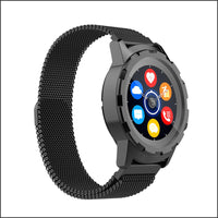 HKM-420691 Stainless Steel Touch Screen Heart Rate Fitness Smart Watch with Pedometer