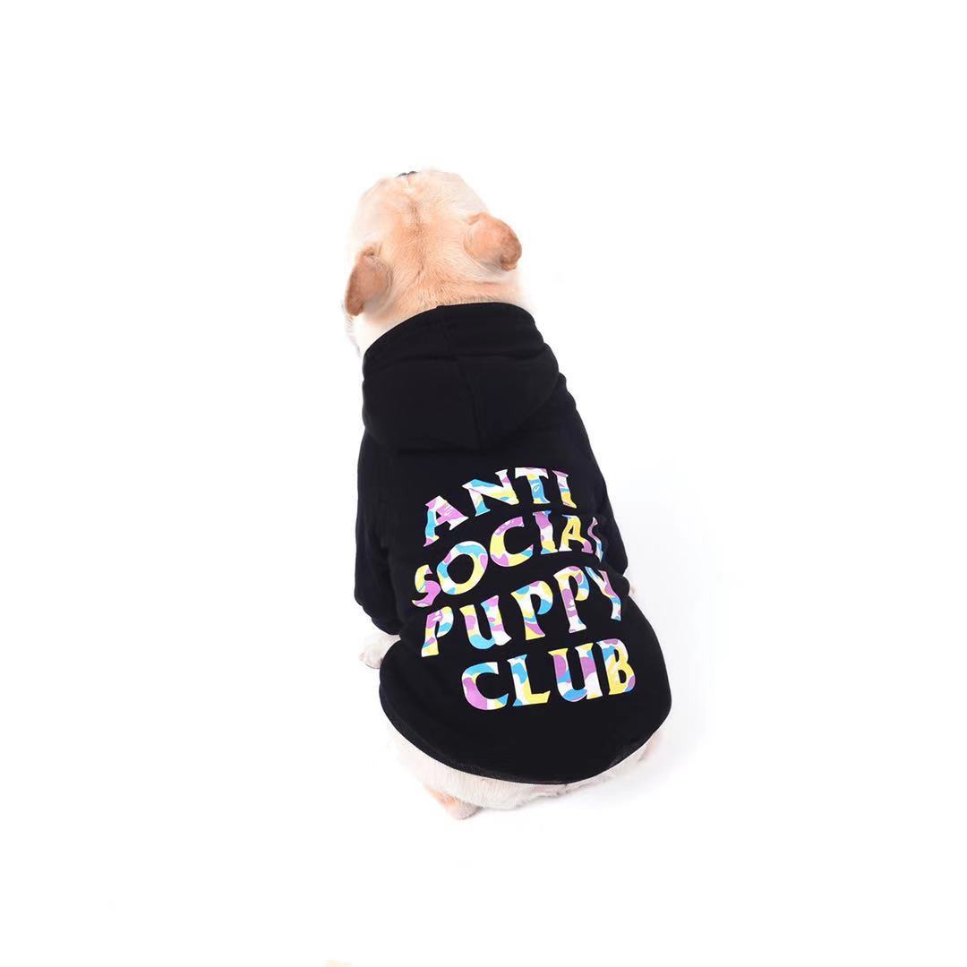 HKM-420755 Cozy Cotton Hooded Sweater for Dogs in Black and White