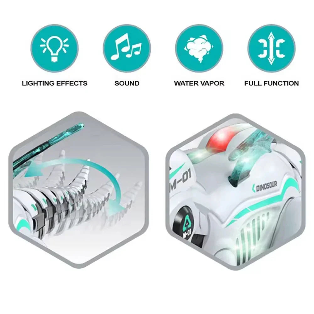 HKM-420755 Remote Control Spray Dinosaur with Lights and Music - Programmable Toy for Ages 5 and Up