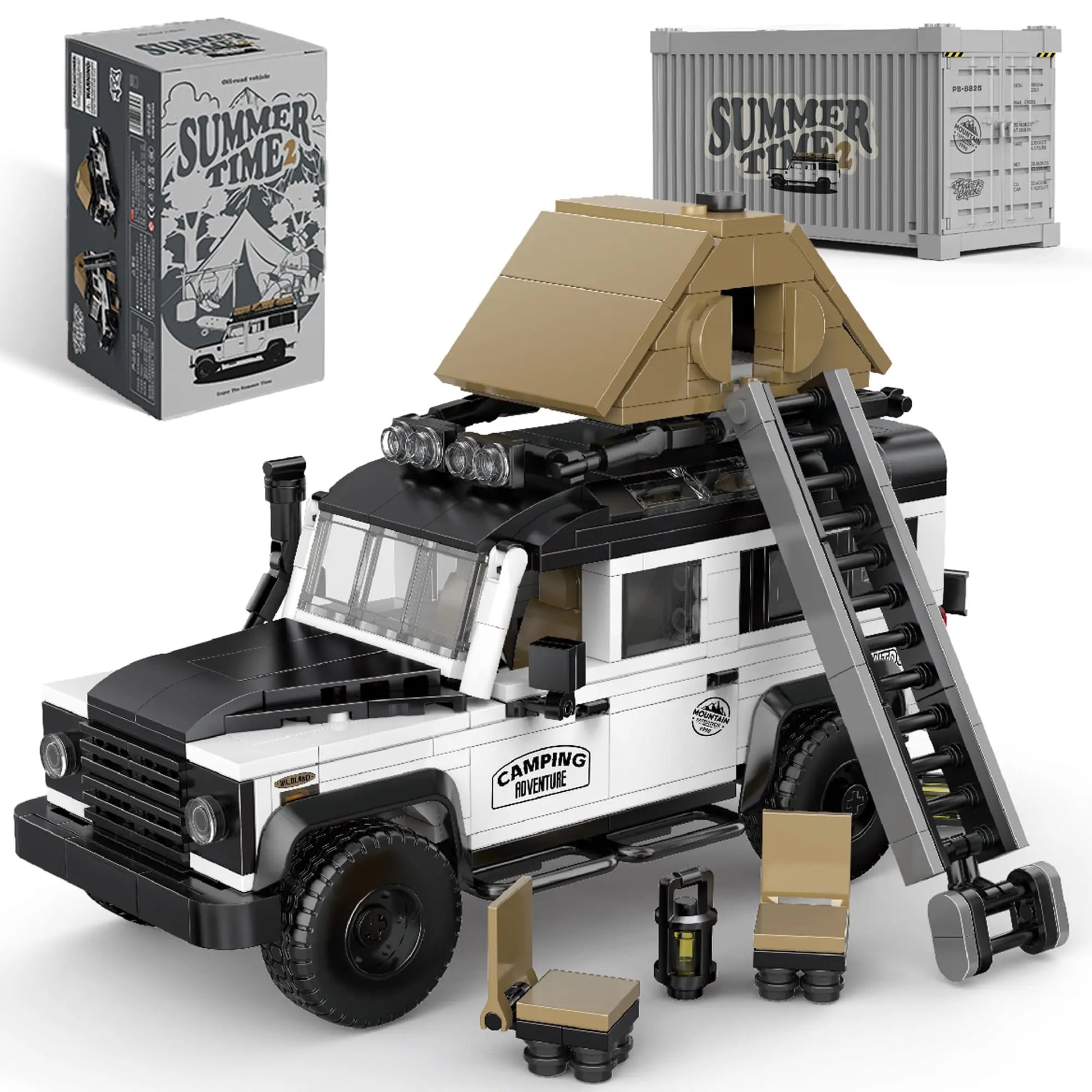 Off-Road Camping SUV Building Block Set with 676 Pieces for Model Car Enthusiasts
