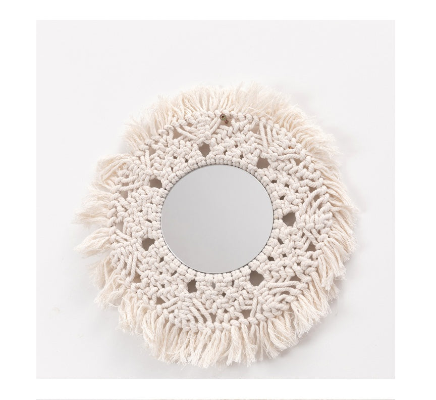 KTX-420883 European Style Circular Makeup Mirror Tapestry for Home Decoration - 35cm Diameter