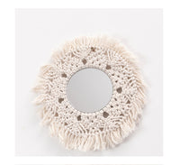 HKM-420883 European Style Circular Makeup Mirror Tapestry for Home Decoration - 35cm Diameter