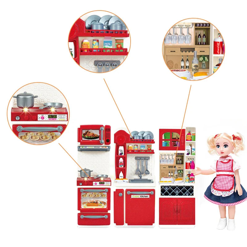 KTX-421011 Mini Plastic Refrigerator Play Set for Kids - Pretend Kitchen Toy for Ages 2 to 14