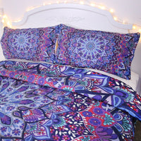 HKM-421011 Purple Red Quilt Cover Set with Pillow Shams - Multiple Sizes Available
