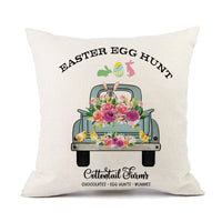 HKM-421011 Spring Festival Rabbit Pattern Linen Pillow Cover - 45x45cm, Multiple Colors Available