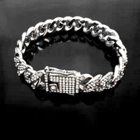HKM-421331 Cuban Link Bracelet in Gold and Silver - Stylish Alloy Design, Available in Multiple Lengths