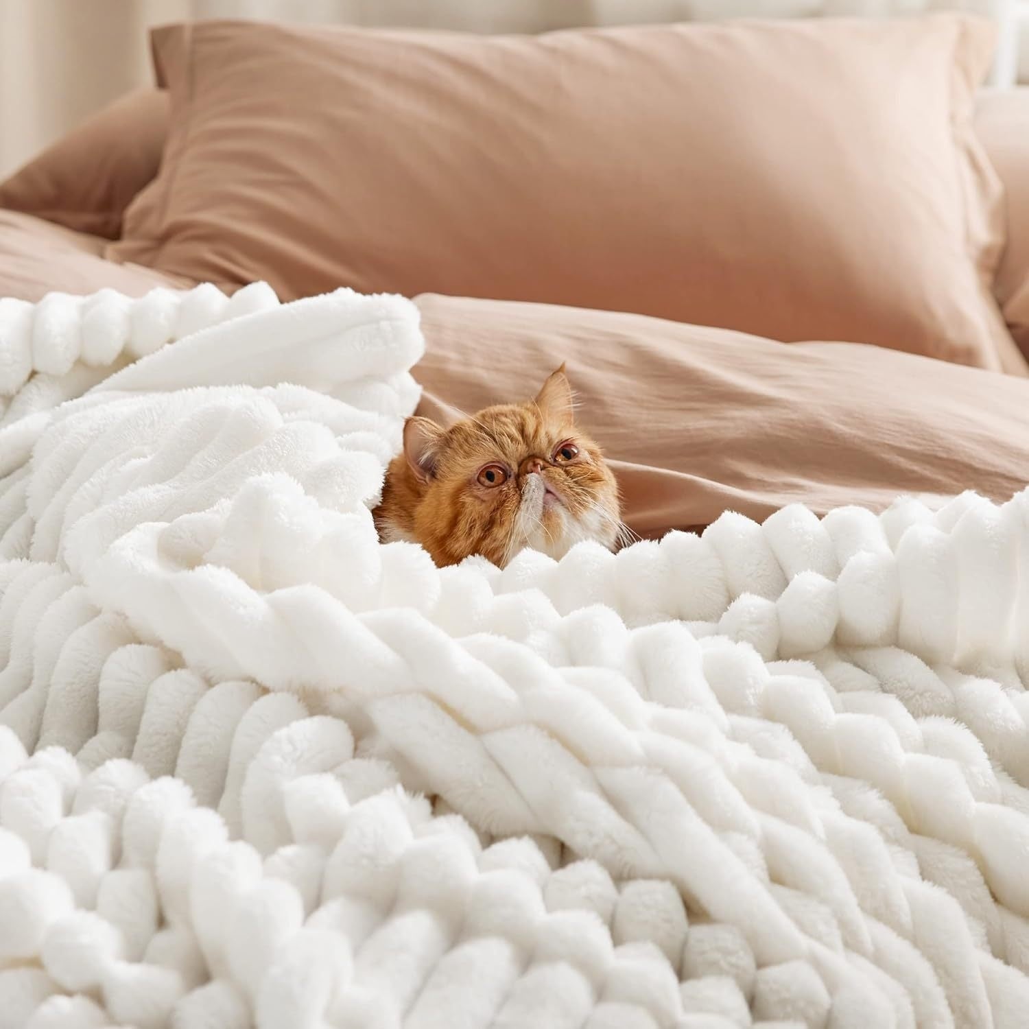 HKM-421331 Plush Soft Large Bedding Blanket in Modern Simple Style