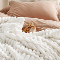 HKM-421331 Plush Soft Large Bedding Blanket in Modern Simple Style