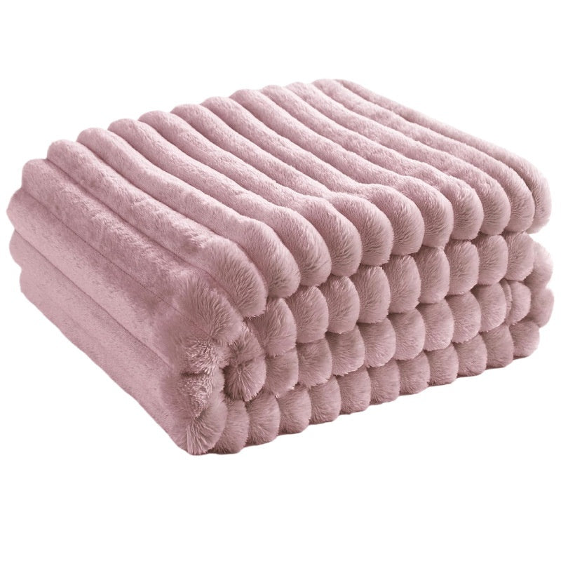HKM-421331 Plush Soft Large Bedding Blanket in Modern Simple Style