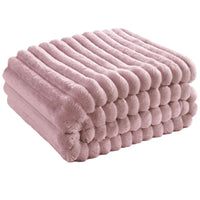HKM-421331 Plush Soft Large Bedding Blanket in Modern Simple Style