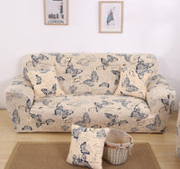 HKM-421395 Printed Stretch Sofa Cover - Polyester Fabric, Fits Single to Four-Seater Sofas, Includes Pillowcase