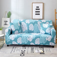 HKM-421395 Printed Stretch Sofa Cover - Polyester Fabric, Fits Single to Four-Seater Sofas, Includes Pillowcase