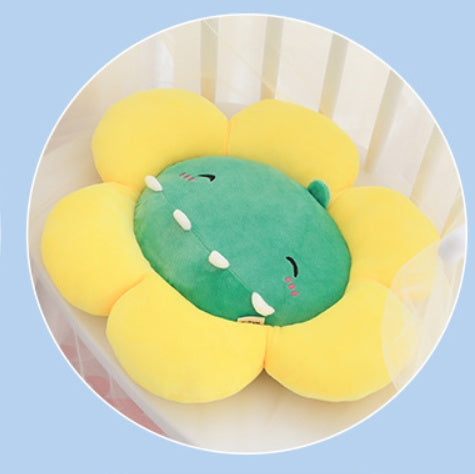 HKM-421459 Plush Round Flower Cushion - Square 38x38cm, Flower 45x38cm for Single Seat Sofa