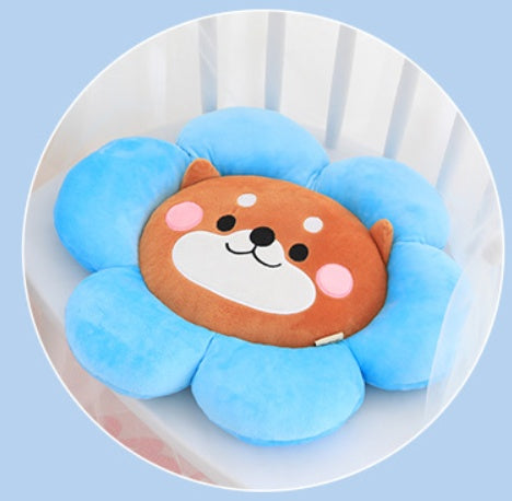 HKM-421459 Plush Round Flower Cushion - Square 38x38cm, Flower 45x38cm for Single Seat Sofa