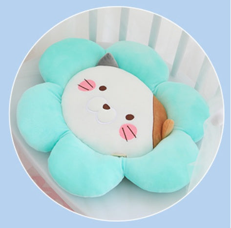 HKM-421459 Plush Round Flower Cushion - Square 38x38cm, Flower 45x38cm for Single Seat Sofa