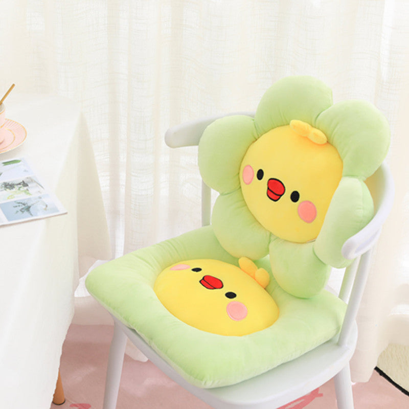 HKM-421459 Plush Round Flower Cushion - Square 38x38cm, Flower 45x38cm for Single Seat Sofa