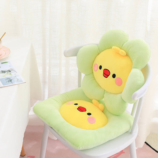 HKM-421459 Plush Round Flower Cushion - Square 38x38cm, Flower 45x38cm for Single Seat Sofa