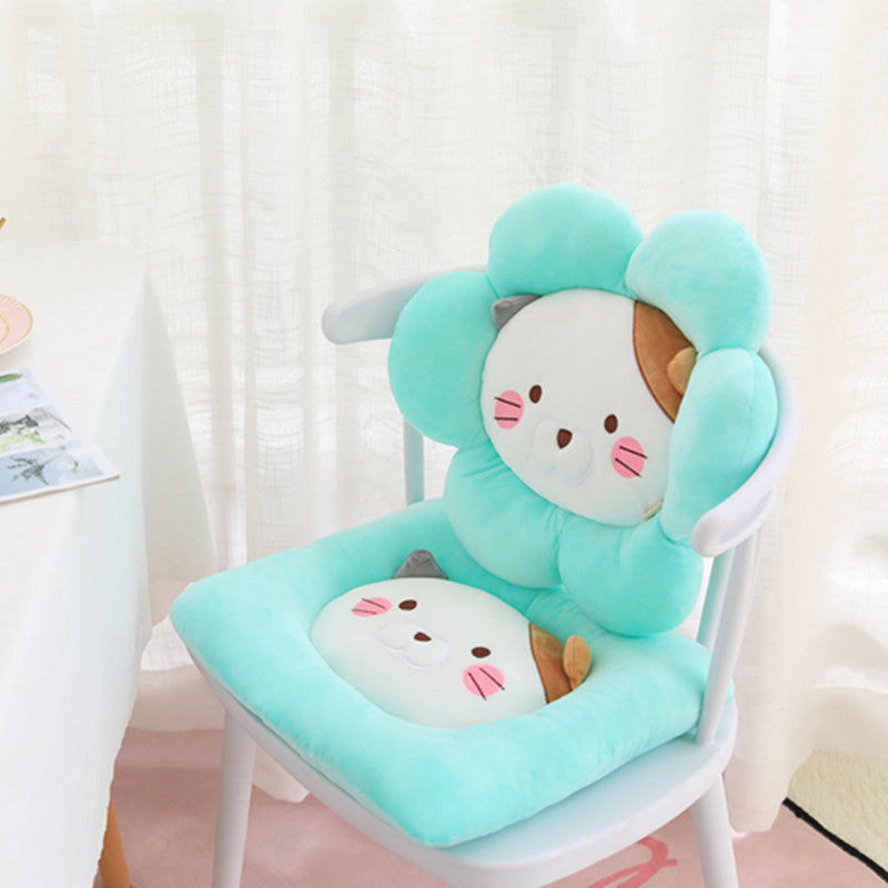 HKM-421459 Plush Round Flower Cushion - Square 38x38cm, Flower 45x38cm for Single Seat Sofa