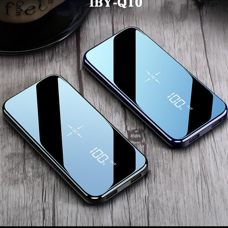 HKM-421587 10,000mAh Quick Charge Power Bank - Qi Wireless Charger in Black and Blue