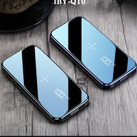 HKM-421587 10,000mAh Quick Charge Power Bank - Qi Wireless Charger in Black and Blue