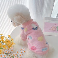HKM-421587 Cozy Cotton Flannel Pet Clothing in Pink Love and Blue Paw Print